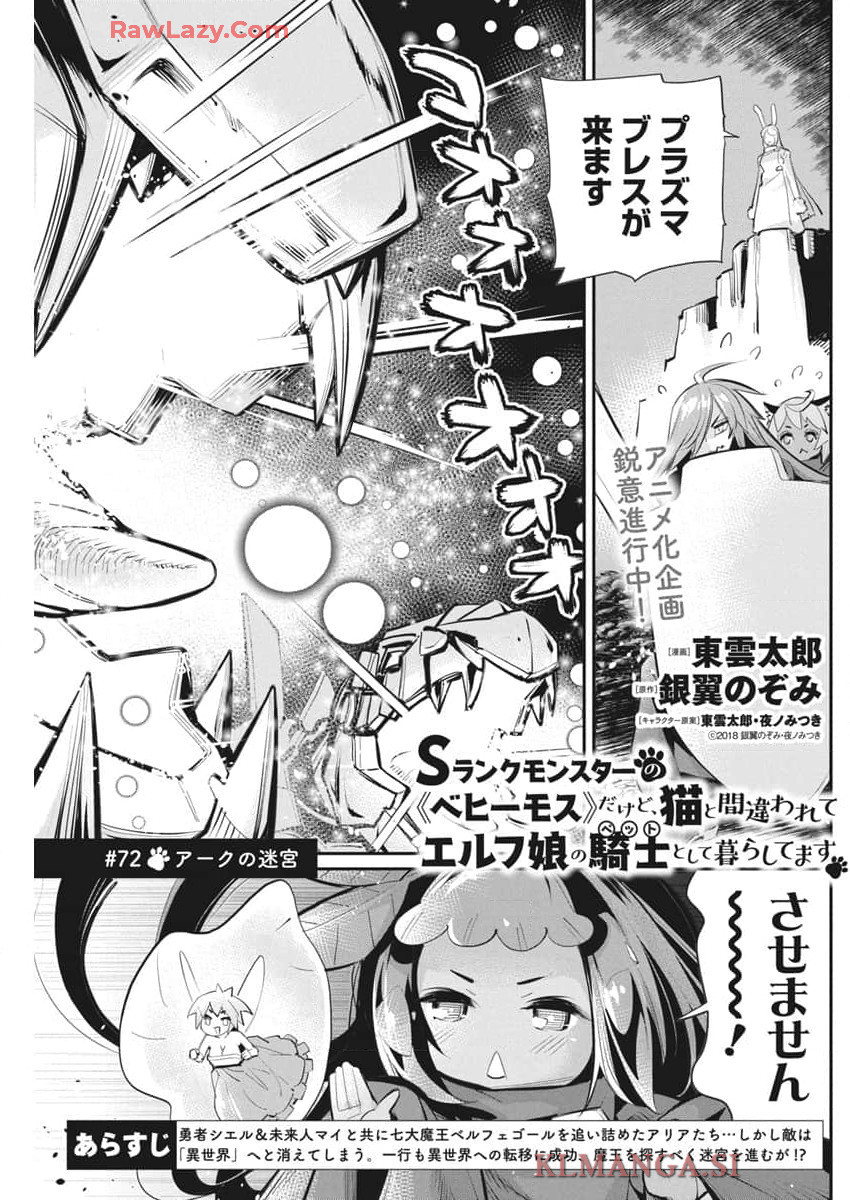 Sランクモンスターの《ベヒーモス》だけどネコと間違われてエルフ娘の騎士として暮らしています 第72話 - Next 第73話