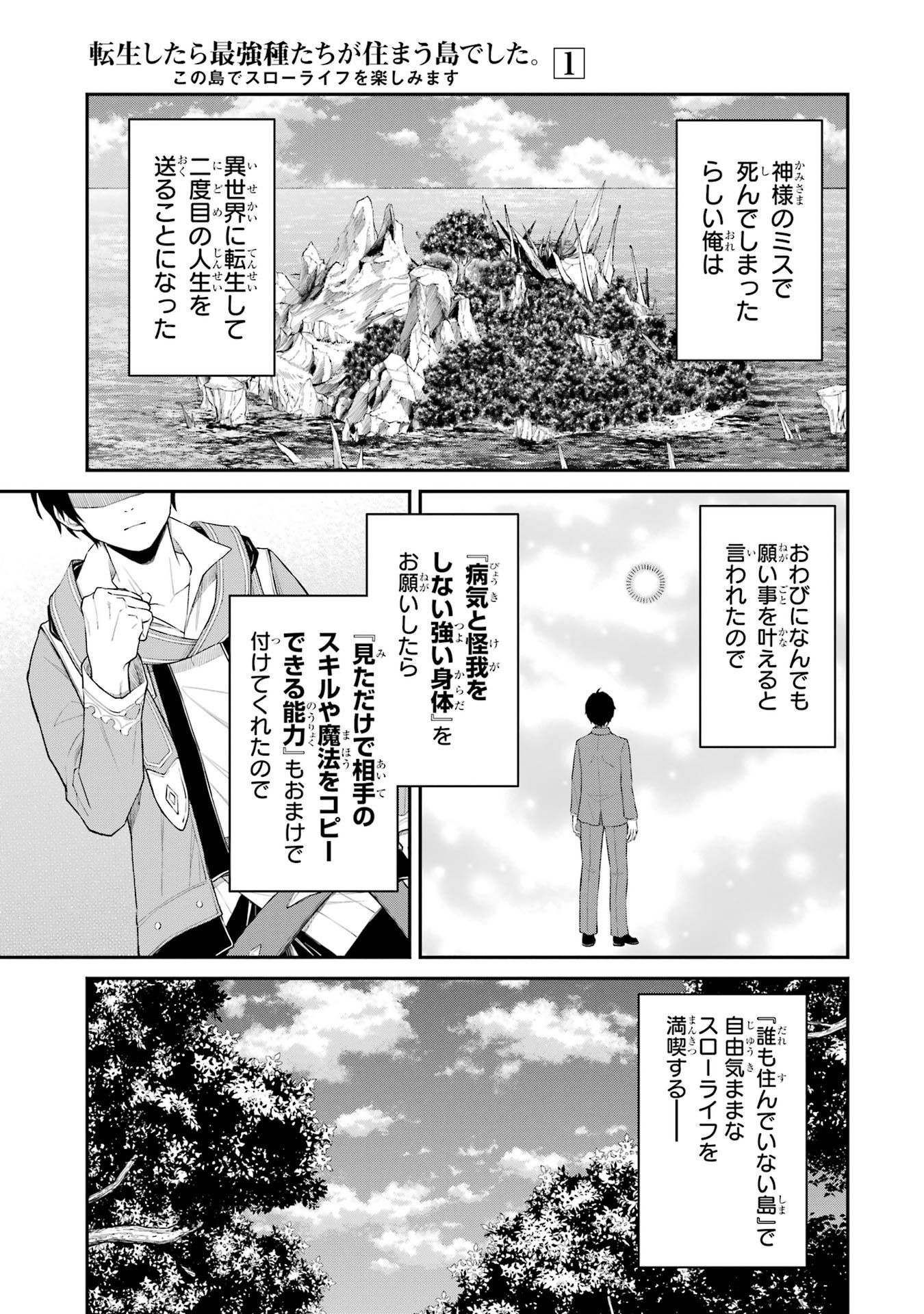 転生したら最強種たちが住まう島でした。この島でスローライフを楽しみます 第2話 - Page 1